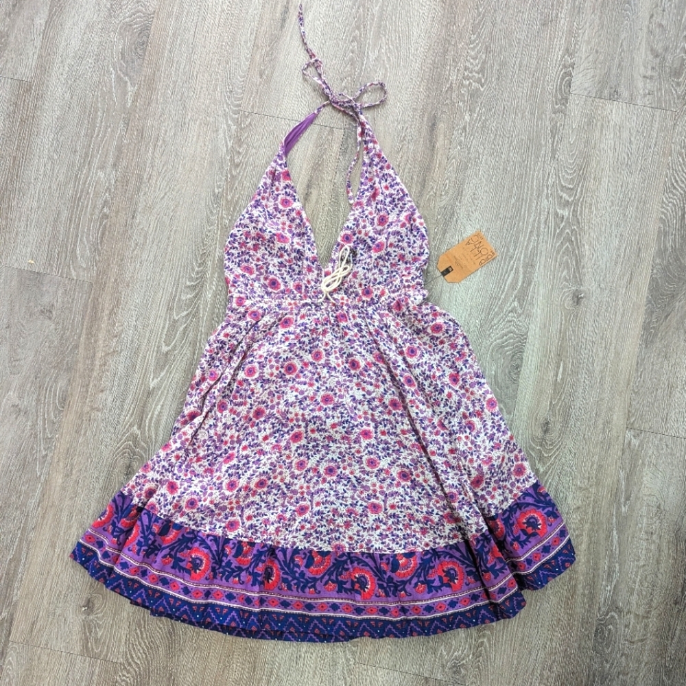 NWT Billabong Halter Floral Mini Dress Size Medium